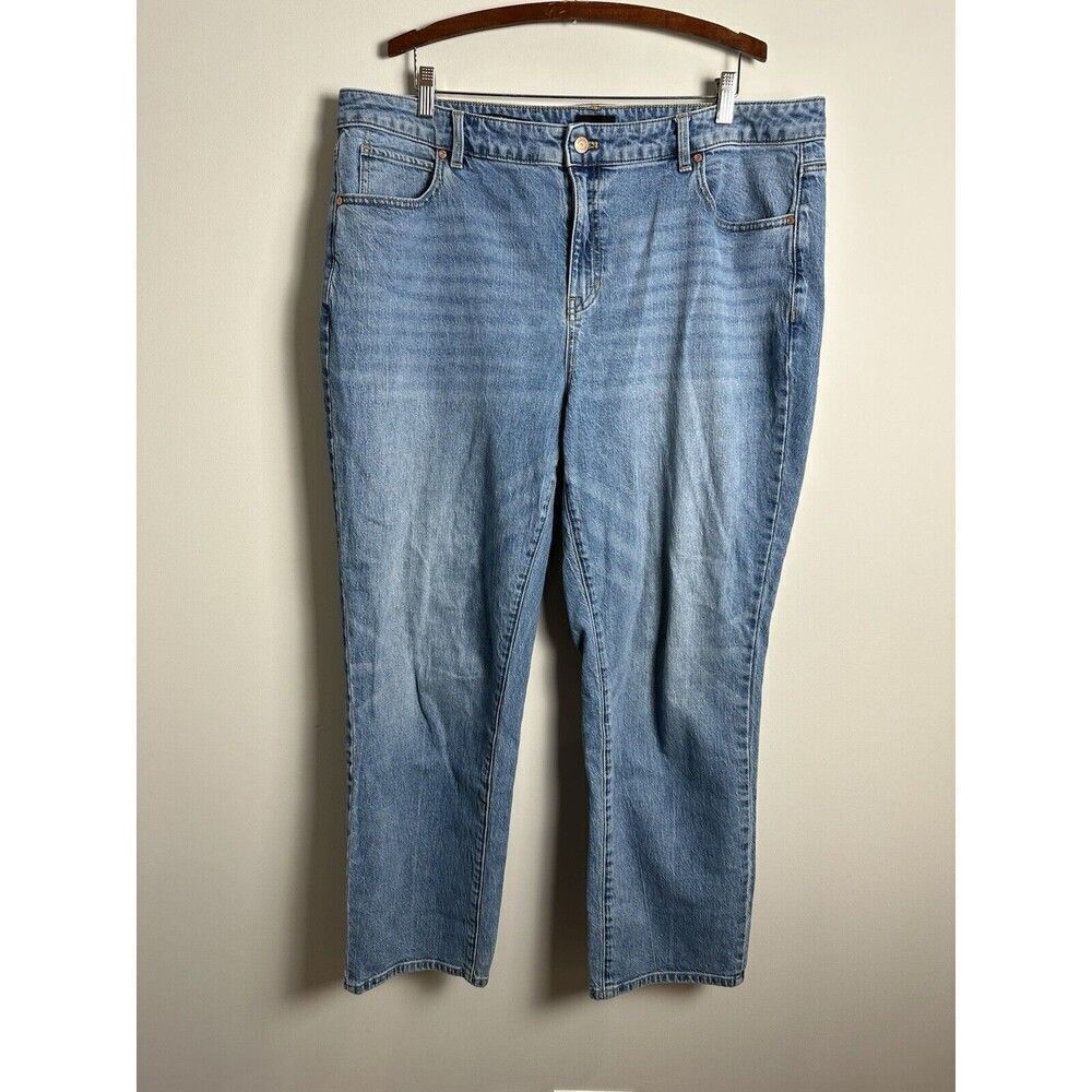 Talbots Jeans Women's Size 18W Blue Denim High Waist Relaxed Jean